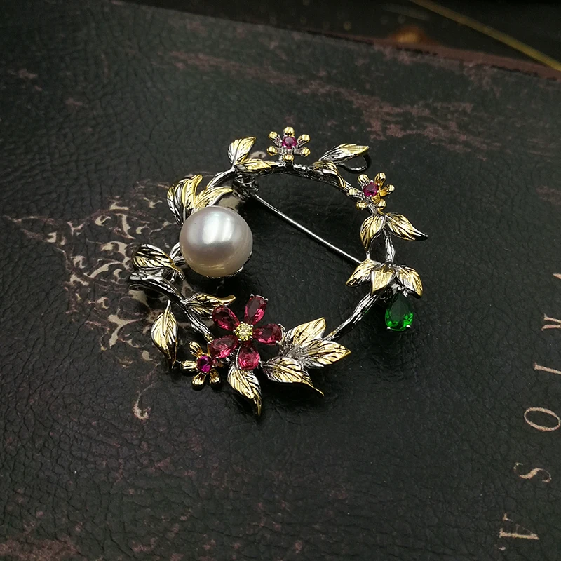Vanssey Fashion Jewellry Ethnic Flower Leaf Round Natural Pearl Cubic Zirconia Brooch Pin Wedding Accessories for Women 2018 New
Vanssey Fashion Jewellry Ethnic Flower Leaf Round Natural Pearl Cubic Zirconia Brooch Pin Wedding Accessories for Women 2018 New