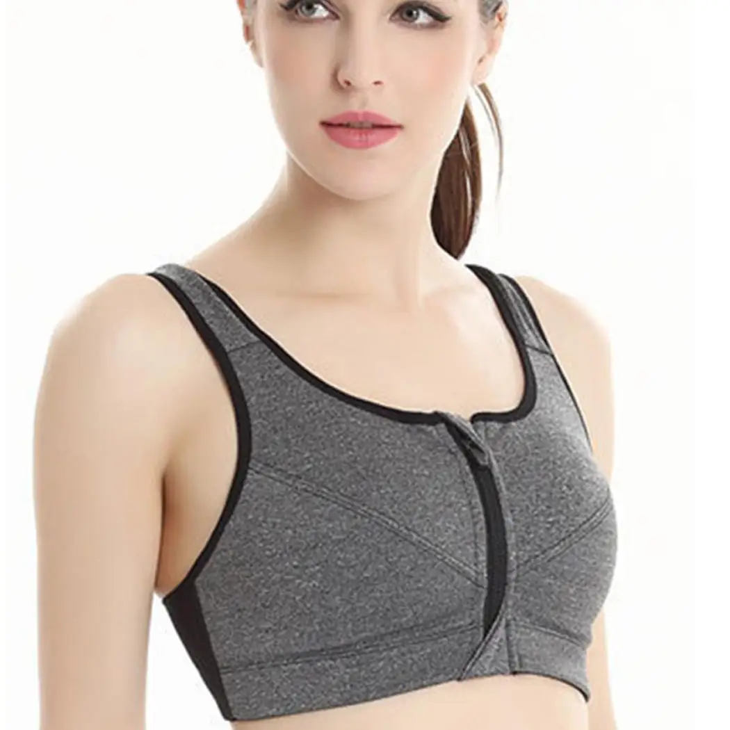 etc Running Breathable Casual Women Yoga Yes Sports Tops Bra Elastic Fitness Vest Solid Gym Zipper Front Crop | Спорт и развлечения
