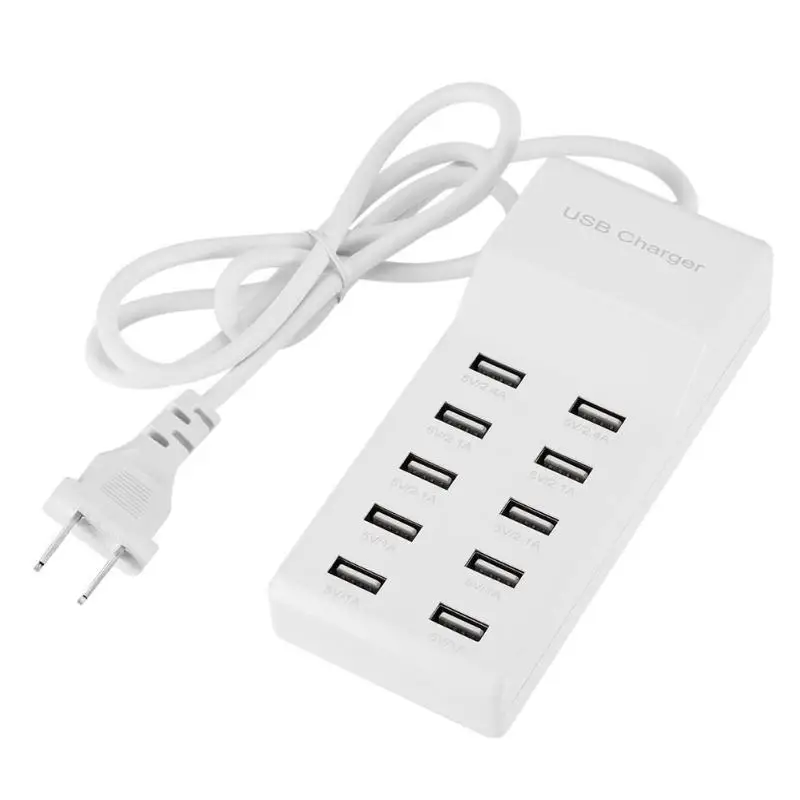 10 Порты USB Зарядное устройство 5 V 10A настольная подставка зарядки мобильного