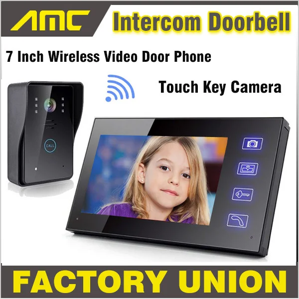 

7" Wireless Video Door Phone Doorbell Intercom with Touch Key night vision Camera home video intercom system video interphone