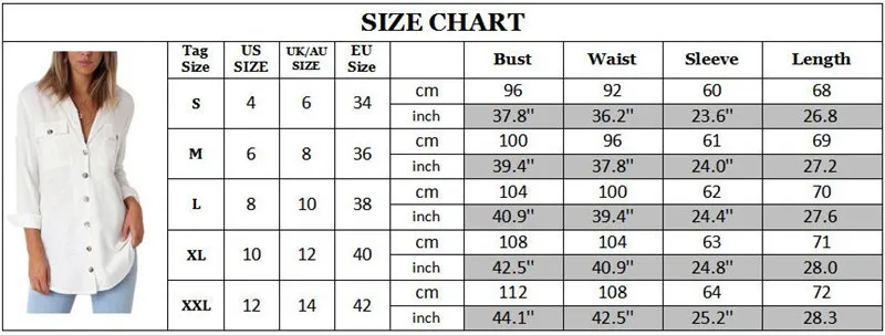 New Pocket Top women Autumn 2019 Long Sleeve Blouse Button Up Ladies Shirts Turn-down Collar Office Shirt Loose Solid Top Tee
New Pocket Top women Autumn 2019 Long Sleeve Blouse Button Up Ladies Shirts Turn-down Collar Office Shirt Loose Solid Top Tee