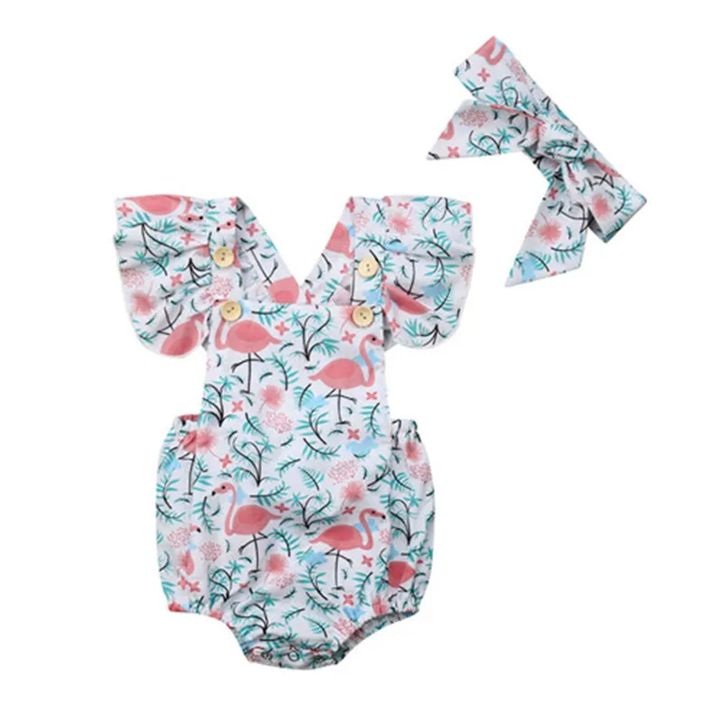 Baby Girl Bodysuits Newborn Baby Girls Flamingos Bodysuit Headband Summer Outfits Clothes Cotton O-neck Short Sleeve Summer New 
Baby Girl Bodysuits Newborn Baby Girls Flamingos Bodysuit Headband Summer Outfits Clothes Cotton O-neck Short Sleeve Summer New