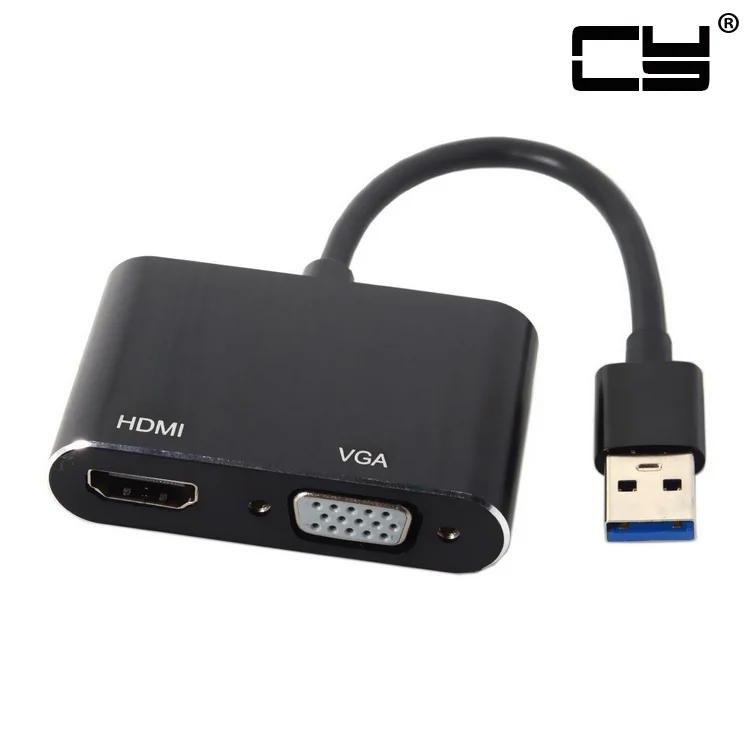 

Chenyang USB 3.0 & 2.0 to HDMI & VGA HDTV Converter Adapter Cable 1080 P External Graphics Card for Windows