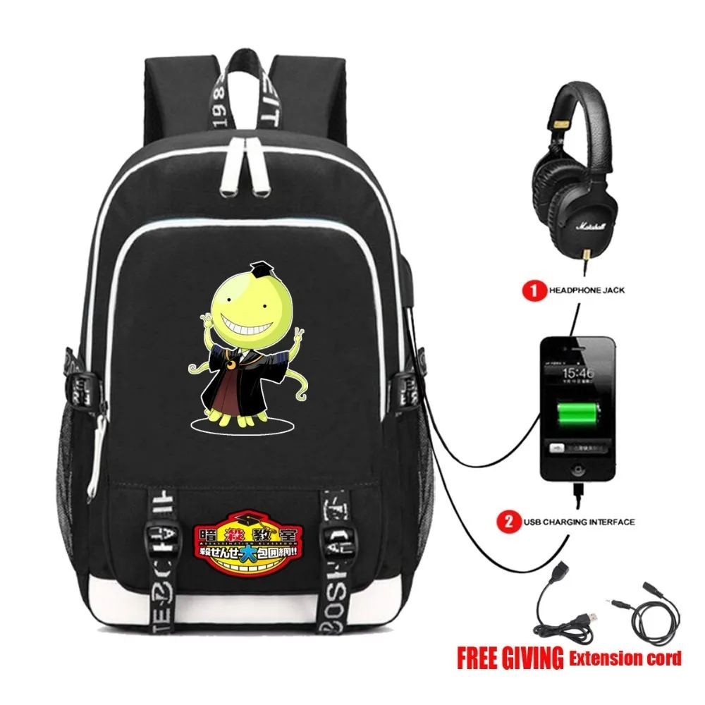 USB Charging Headphone interface Teenagers Student book bag Men Women Casual travel bag anime Ansatsu Kyoushitsu Backpack
USB Charging Headphone interface Teenagers Student book bag Men Women Casual travel bag anime Ansatsu Kyoushitsu Backpack