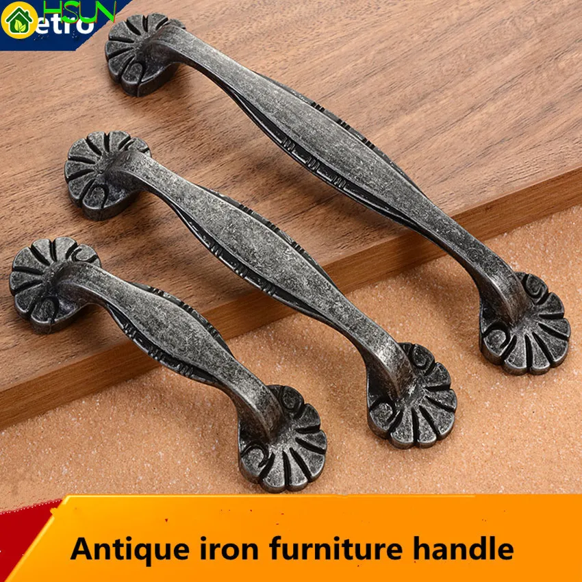 64mm 96mm 128mm Retro Old Furniture Handle Antique Iron Kitchen Cabinet Cupboard Door Handle Black Antique Dresser Drawer Pull
64mm 96mm 128mm Retro Old Furniture Handle Antique Iron Kitchen Cabinet Cupboard Door Handle Black Antique Dresser Drawer Pull
