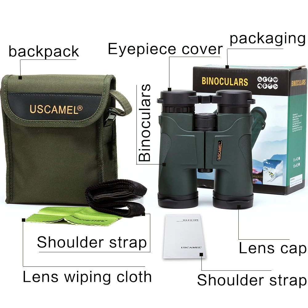 USCAMEL 10x42 Range Binoculars Military Compact Professional Hunting Telescope High Quality Power Spektiv Monocular Telescopio
USCAMEL 10x42 Range Binoculars Military Compact Professional Hunting Telescope High Quality Power Spektiv Monocular Telescopio