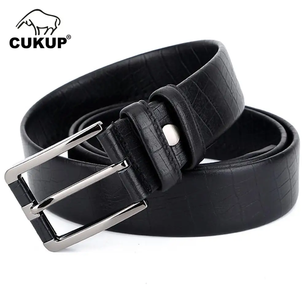 CUKUP Design Top Quality Striped Pattern Cow Skin Leather Belts Alloy Clasp Buckle Metal Belt for Men Jeans Accessories NCK709
CUKUP Design Top Quality Striped Pattern Cow Skin Leather Belts Alloy Clasp Buckle Metal Belt for Men Jeans Accessories NCK709