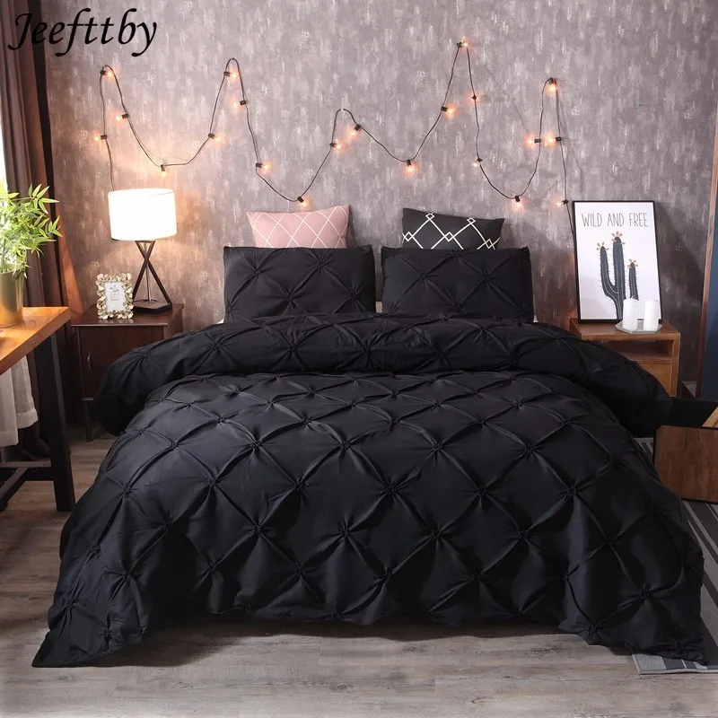 Black Duvet Cover Set Pinch Pleat 2/3pcs Twin/Queen/King Size Bedclothes Bedding Sets Luxury Home Hotel Use(no Filling No Sheet)
Black Duvet Cover Set Pinch Pleat 2/3pcs Twin/Queen/King Size Bedclothes Bedding Sets Luxury Home Hotel Use(no Filling No Sheet)