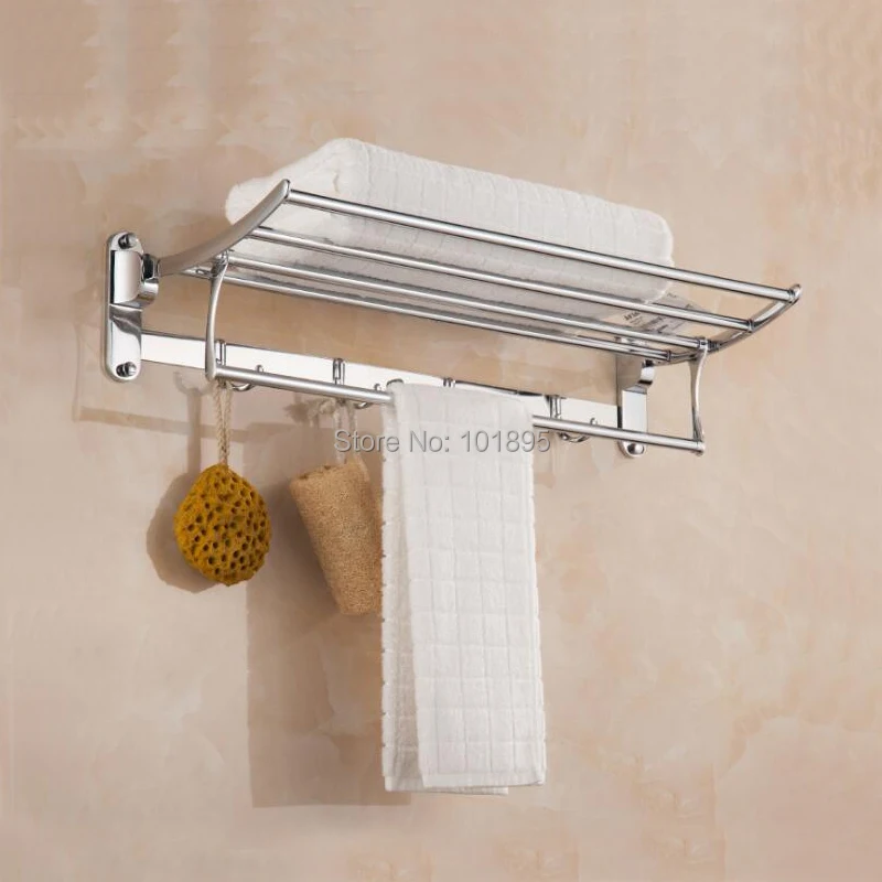 Silver Color Stainless Steel Material Fold Towel Shelf | Обустройство дома