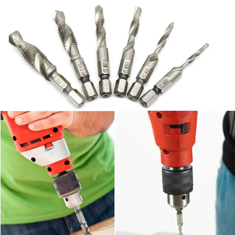 7 Pcs 1/4 Inch Hss Spiral Hex Shank Combination Drill Screw Tap Bit Set(M3-M10)With Automatic Spring Loaded Center Punch Tool
7 Pcs 1/4 Inch Hss Spiral Hex Shank Combination Drill Screw Tap Bit Set(M3-M10)With Automatic Spring Loaded Center Punch Tool