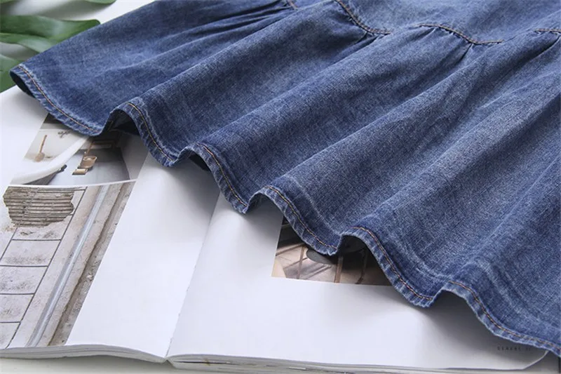 CHICEVER летнее винтажное джинсовое платье с вышитыми буквами для женщин круглым