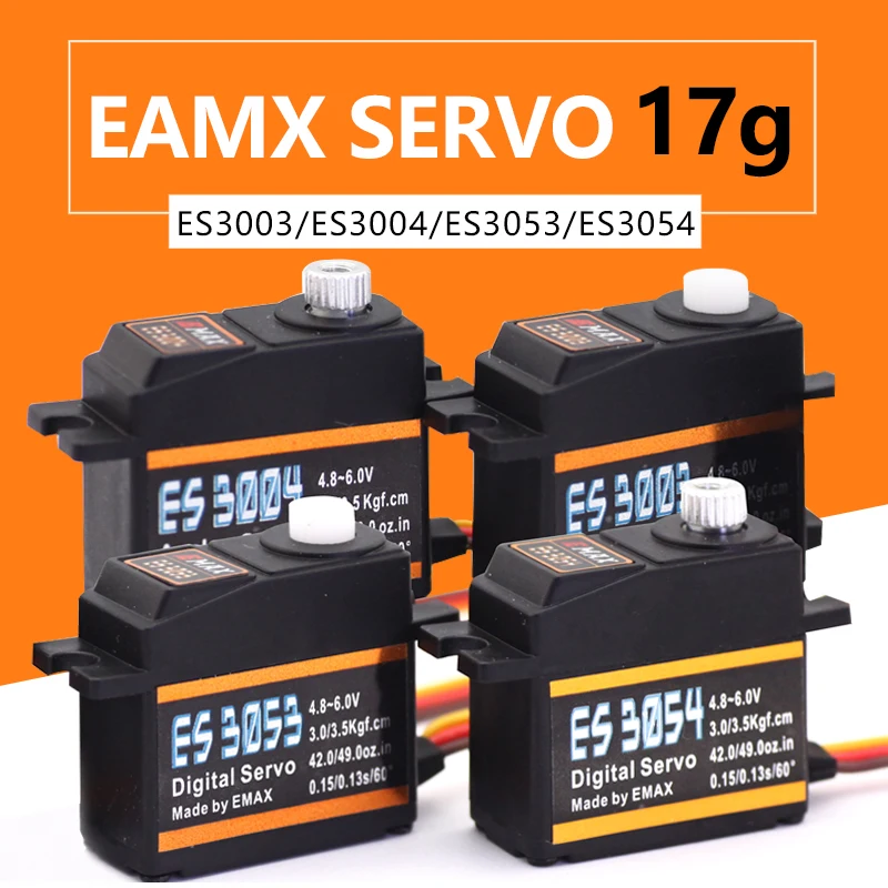 EMAX цифрового металлического подшипника Servo ES3003 ES3004 ES3053 ES3054 17g металлический