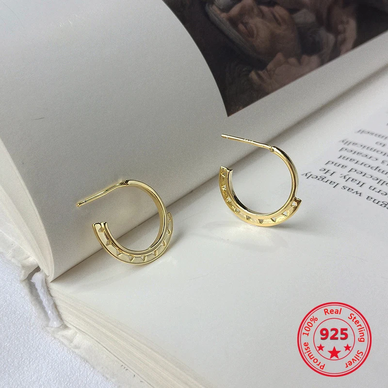 Korea Hot Style Pure 925 Sterling Silver Earrings for Women Delicate Fashion Gold Stud Earrings Jewelry
Korea Hot Style Pure 925 Sterling Silver Earrings for Women Delicate Fashion Gold Stud Earrings Jewelry