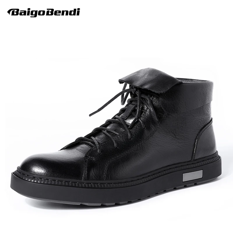 New Autumn Boots Men Full Grain Leather Winter Casual Shoes Boys Pure Black Lace Up Turned-over Edge Ankle Boots Trendy
New Autumn Boots Men Full Grain Leather Winter Casual Shoes Boys Pure Black Lace Up Turned-over Edge Ankle Boots Trendy