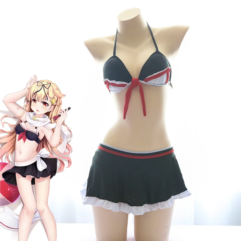 Japan Anime Kantai Collection Yuudachi Cosplay Swimwear Sexy Women's Two-piece Swimsuit SUKUMIZU
Japan Anime Kantai Collection Yuudachi Cosplay Swimwear Sexy Women's Two-piece Swimsuit SUKUMIZU