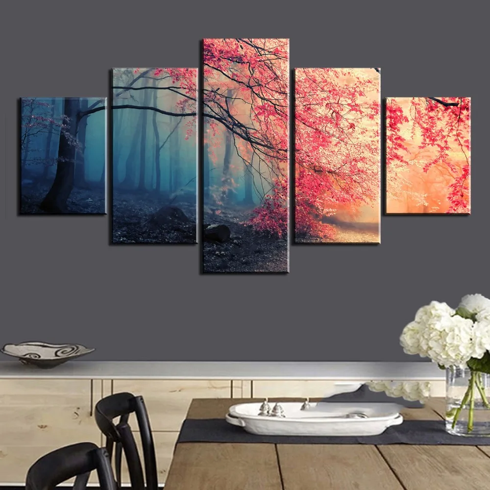 HD Print 5 Piece Cherry Blossoms Red Tree Forest Cuadros Landscape Canvas Wall Art Home Decor For Living Room Canvas Painting
HD Print 5 Piece Cherry Blossoms Red Tree Forest Cuadros Landscape Canvas Wall Art Home Decor For Living Room Canvas Painting