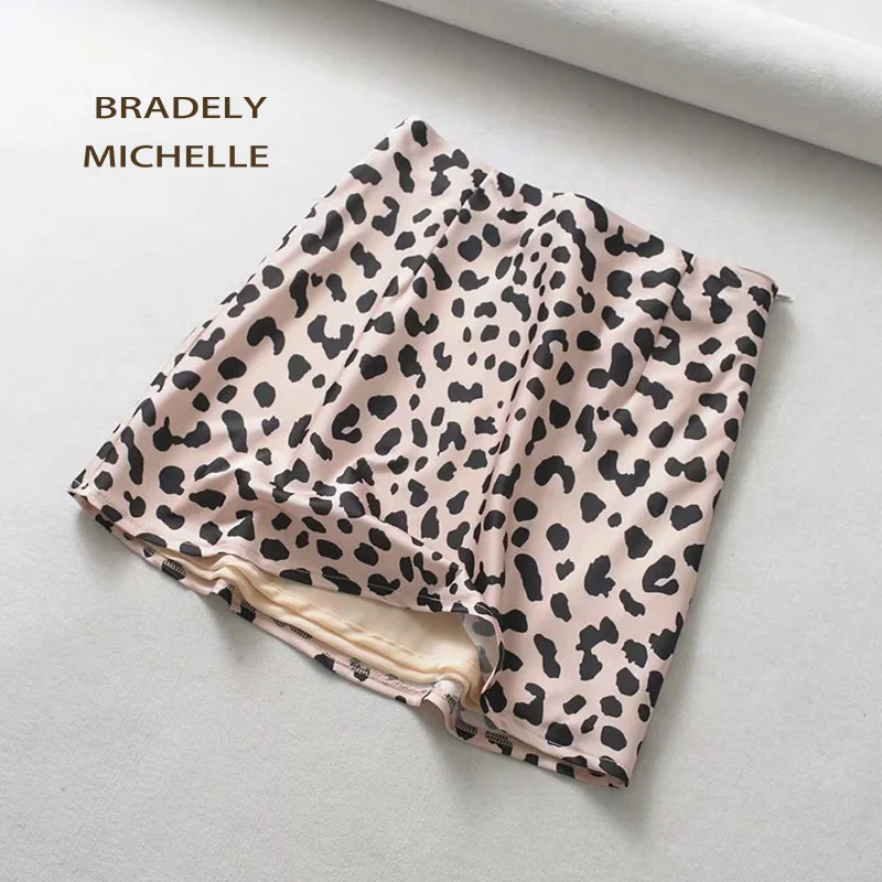 Соблазнительная женская уличная одежда BRADELY MICHELLE розовые леопардовые мини-юбки с