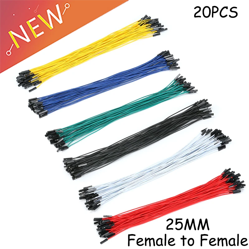 Кабель Dupont 20 шт./лот 25 см провод из мягкого силикона 24AWG 1 контактный разъем Мама