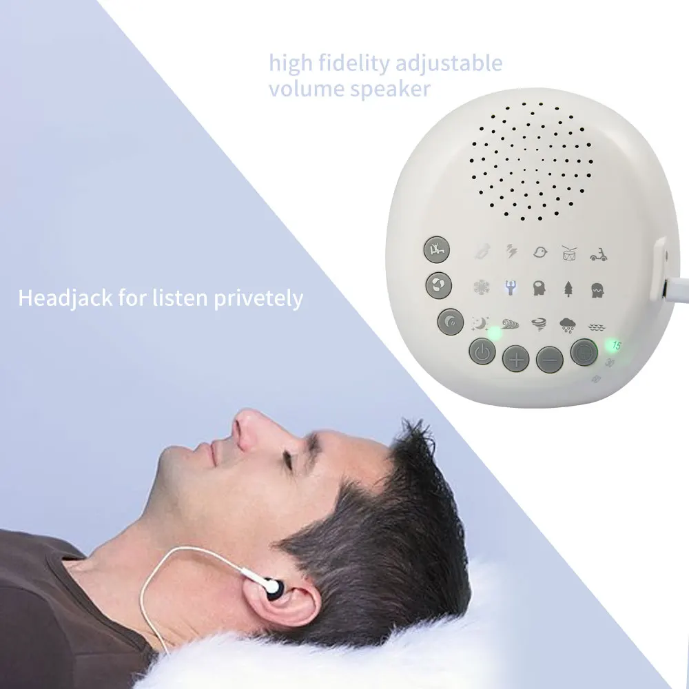 Sound Machine Baby Sleep Soothers White Noise With 15 Soothing Sounds 15,30,60 Minutes Timer For Home Office Travel
Sound Machine Baby Sleep Soothers White Noise With 15 Soothing Sounds 15,30,60 Minutes Timer For Home Office Travel