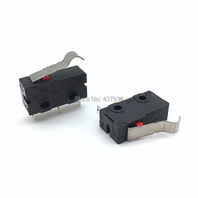 

10pcs Limited Switch 3 Pin NO NC 5A 250VAC Micro Switch KW12 ARC Lever Handle Length 16mm