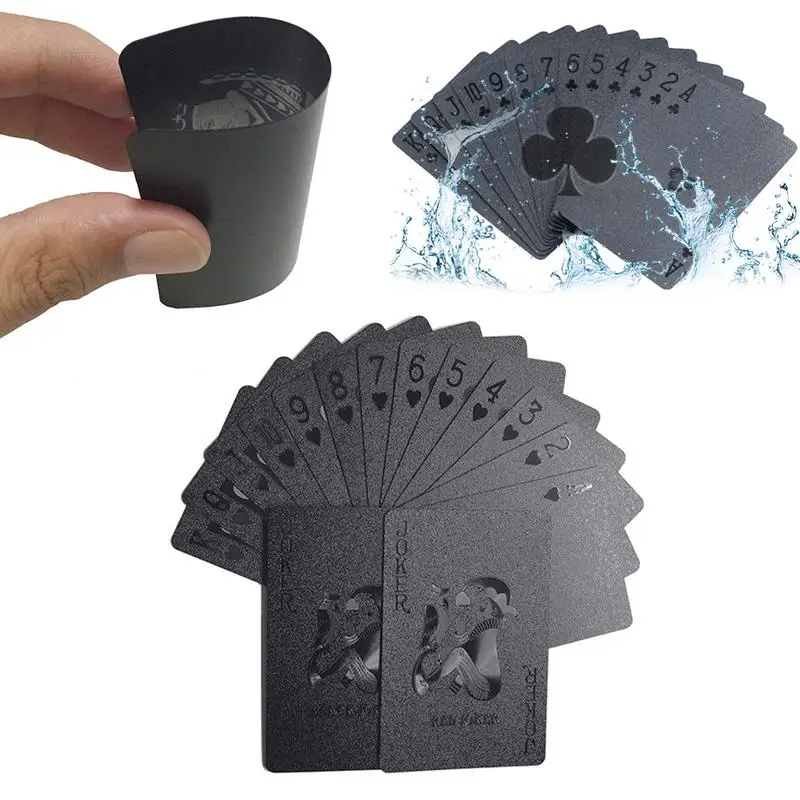 Creative Playing Cards Waterproof black Golden Matte Collection Black Poker Cards Hot Gift Standard Party Playing Cards Set
Creative Playing Cards Waterproof black Golden Matte Collection Black Poker Cards Hot Gift Standard Party Playing Cards Set