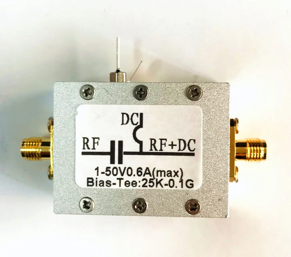 DYKB Bias Tee 25K-100 MHz RF Biaser DC blocker Coaxial feed 1-50V +case FOR VHF HF AM HAM radio SDR Low Noise Amplifier BiasTee
DYKB Bias Tee 25K-100 MHz RF Biaser DC blocker Coaxial feed 1-50V +case FOR VHF HF AM HAM radio SDR Low Noise Amplifier BiasTee