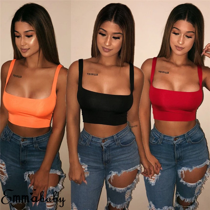 Sexy Women Solid Strappy Tank 2019 Vest Crop Top Summer Beach Party Sleeveless Slash Neck Tanks Woman Girls Bralette Tank Top
Sexy Women Solid Strappy Tank 2019 Vest Crop Top Summer Beach Party Sleeveless Slash Neck Tanks Woman Girls Bralette Tank Top