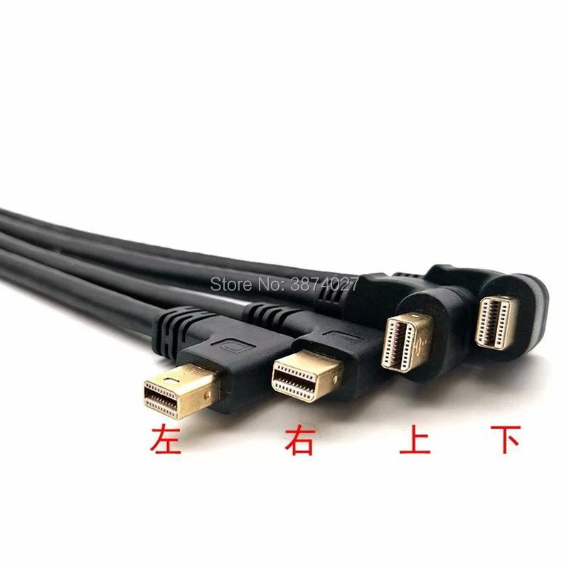 Мини DP позолоченный вверх & Вниз влево вправо локоть мужчина displayport мастер с двумя