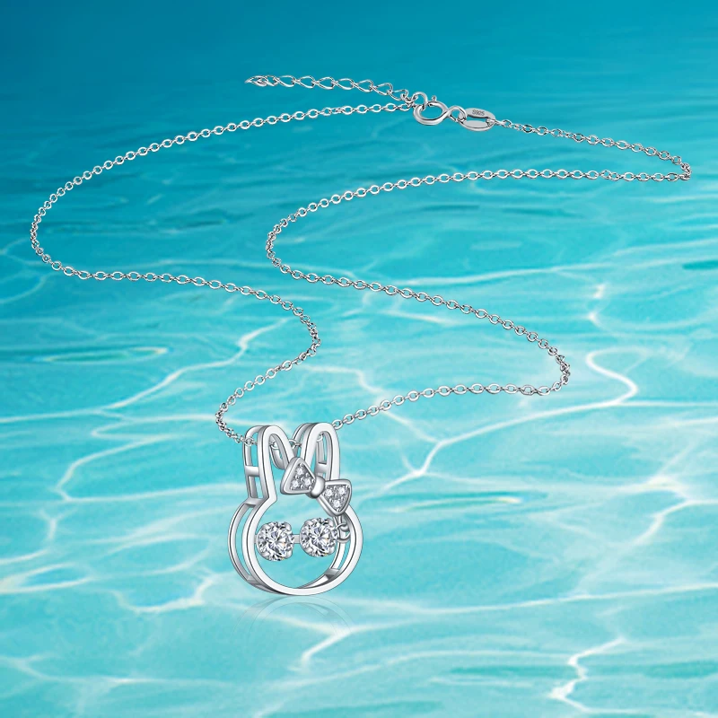 Real 925 Sterling Silver White Rabbit Pendant Necklace Chain of Clavicle Women Adorn Article Dynamic Charm Necklace
Real 925 Sterling Silver White Rabbit Pendant Necklace Chain of Clavicle Women Adorn Article Dynamic Charm Necklace