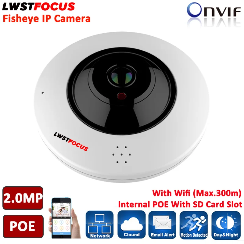 5MP 1 05 мм 2MP Fisheye IP Камера Wi Fi 360 градусов Мини охранных VR панорамный ИК наблюдения