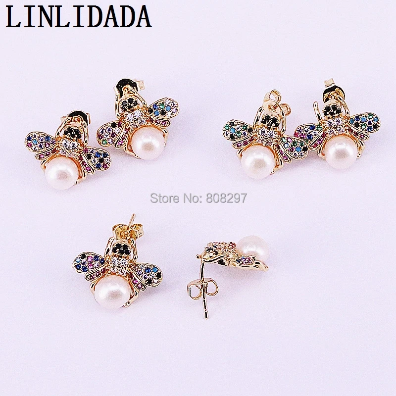 10Pair Pave Zirconia insects Shape Pearl Stud Earrings Fashion Earrings for Women Wedding Party Gift Jewelry
10Pair Pave Zirconia insects Shape Pearl Stud Earrings Fashion Earrings for Women Wedding Party Gift Jewelry