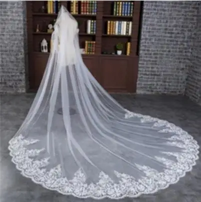 3 Meter White Ivory Cathedral Wedding Veils Lace Edge Bridal Veil with Comb Wedding Accessories Bride Veu Wedding Veil
3 Meter White Ivory Cathedral Wedding Veils Lace Edge Bridal Veil with Comb Wedding Accessories Bride Veu Wedding Veil
