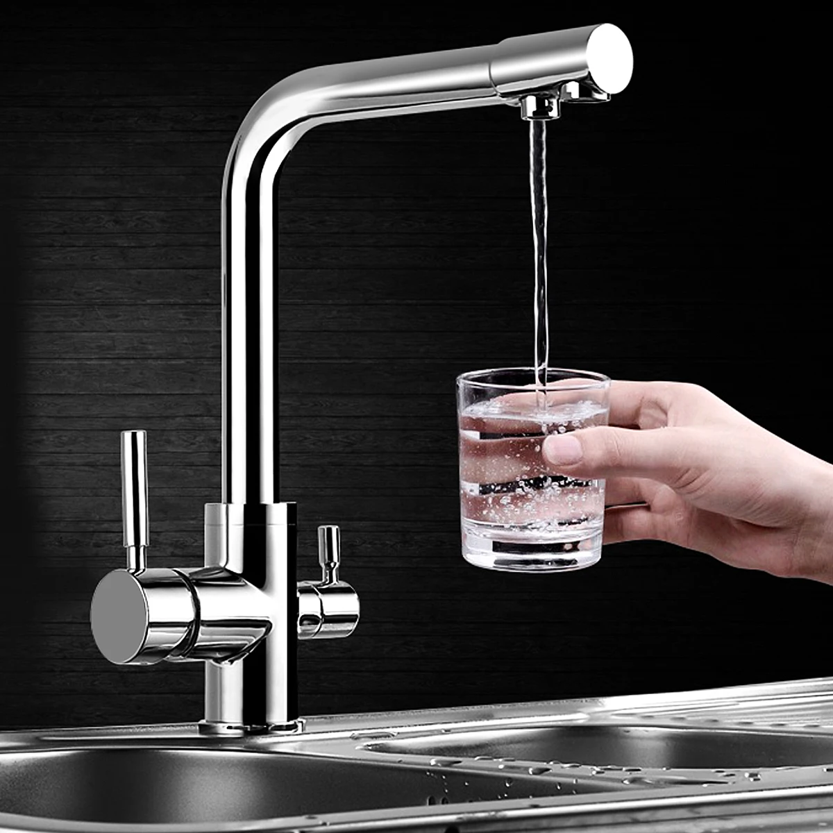 Xueqin Chrome Brass Dual Handles Bathroom Sink Faucet Spout Pure Water Filter Mixer Tap Zinc Alloy Kitchen Sink Tap Cold And Hot
Xueqin Chrome Brass Dual Handles Bathroom Sink Faucet Spout Pure Water Filter Mixer Tap Zinc Alloy Kitchen Sink Tap Cold And Hot