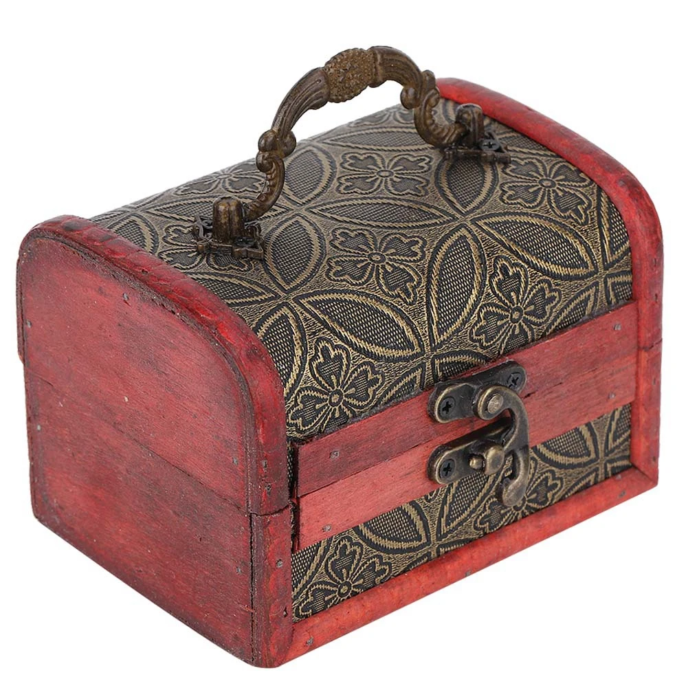 Винтажный декоративный деревянный ящик для хранения ювелирных изделий замок