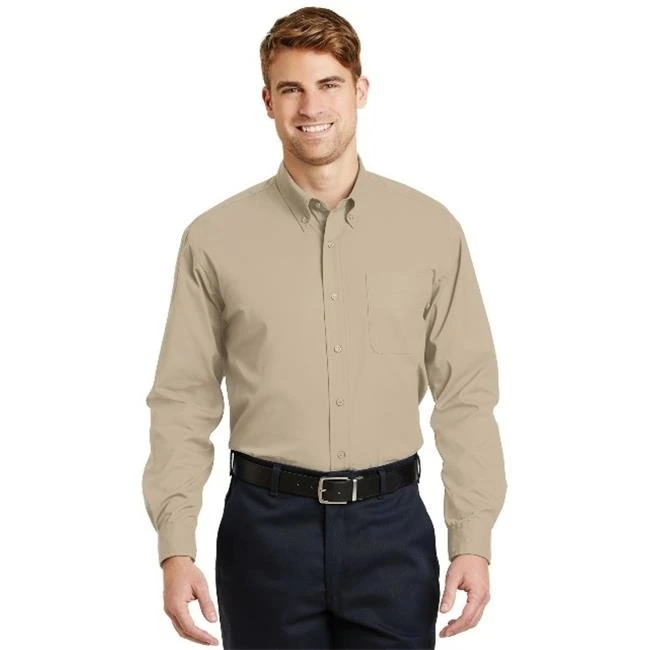 CornerStone SP17 Мужская рубашка с длинным рукавом SuperPro Twill Stone Small| |