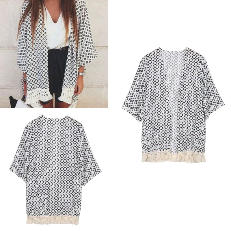 New Women Geometry Printed Summer Chiffon Shawl Kimono Cardigan Cover-Ups Bikini Beach Dress
New Women Geometry Printed Summer Chiffon Shawl Kimono Cardigan Cover-Ups Bikini Beach Dress
