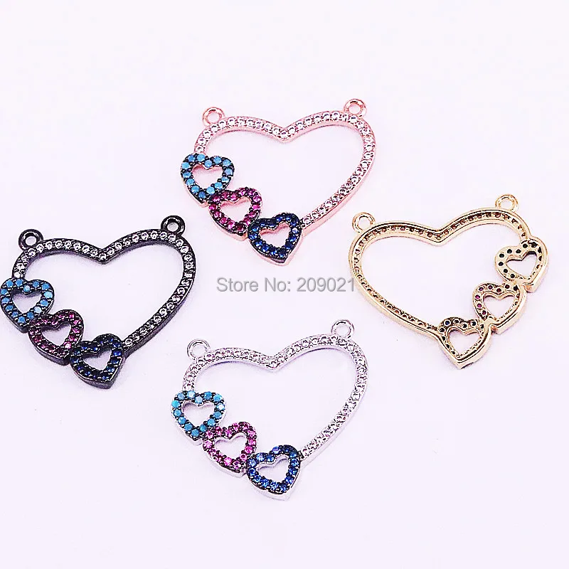 6Pcs New Fashion Gold/rose gold/black CZ Zircon Micro Pave Heart pendant necklace for women jewelry
6Pcs New Fashion Gold/rose gold/black CZ Zircon Micro Pave Heart pendant necklace for women jewelry