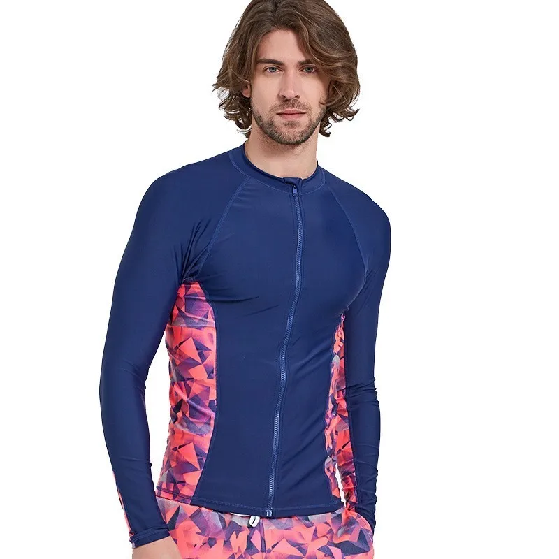 Professional Zipper Rashguard Men Rash Guard Swim Shirt Long Sleeve Swimwear Mens UV Surf Tops Tee Swimming Suit Diving Wetsuit
Professional Zipper Rashguard Men Rash Guard Swim Shirt Long Sleeve Swimwear Mens UV Surf Tops Tee Swimming Suit Diving Wetsuit