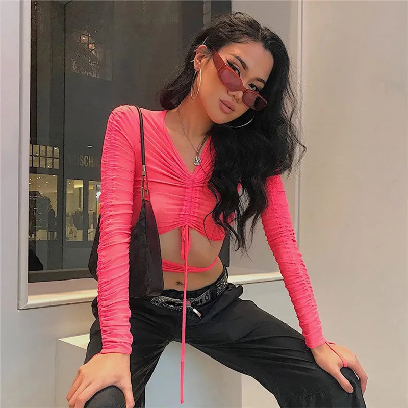Women Transparent Shirts Tops Fashion Summer Long Sleeve Solid Pleated Lace Up Crop Top Blouse See Through Ladies Blusa Clothes
Women Transparent Shirts Tops Fashion Summer Long Sleeve Solid Pleated Lace Up Crop Top Blouse See Through Ladies Blusa Clothes