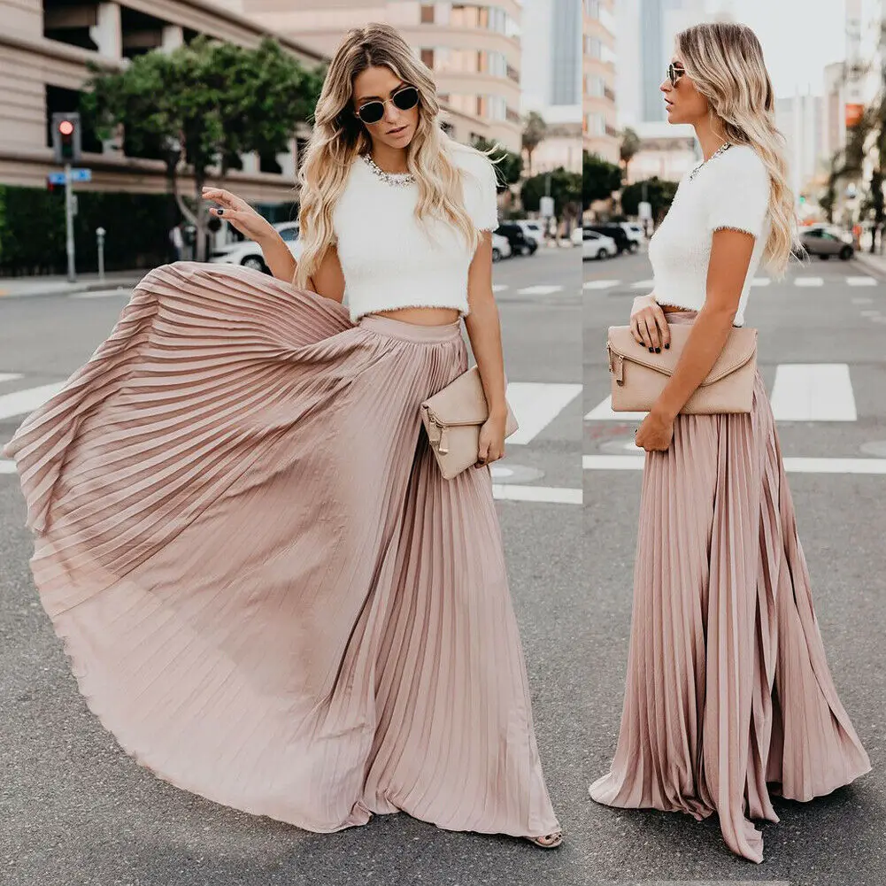 Women Boho Chiffon Long Maxi Dress Lady Beach Skater Pleated Long Skirt Pleated Sundress Skirt Solid Comfort Pleated Skirts
Women Boho Chiffon Long Maxi Dress Lady Beach Skater Pleated Long Skirt Pleated Sundress Skirt Solid Comfort Pleated Skirts