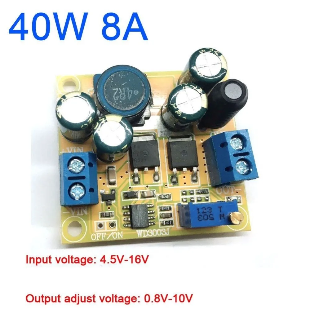 DYKB 40W 8A DC-DC понижающий преобразователь, Регулируемый Модуль питания 4,5 V-16V 12V, понижающий до 0,8 V-10V 3,3 V 3V 5V 9V, регулируемое напряжение
DYKB 40W 8A DC-DC понижающий преобразователь, Регулируемый Модуль питания 4,5 V-16V 12V, понижающий до 0,8 V-10V 3,3 V 3V 5V 9V, регулируемое напряжение