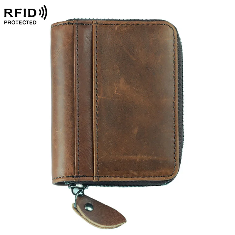Мужской кошелек из натуральной коровьей кожи с блокировкой RFID держатель для карт