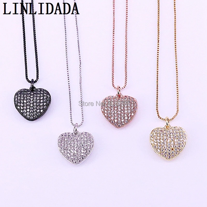 10Pcs Mix Color Micro Pave Full CZ heart shape pendant Necklaces women Jewelry gift
10Pcs Mix Color Micro Pave Full CZ heart shape pendant Necklaces women Jewelry gift