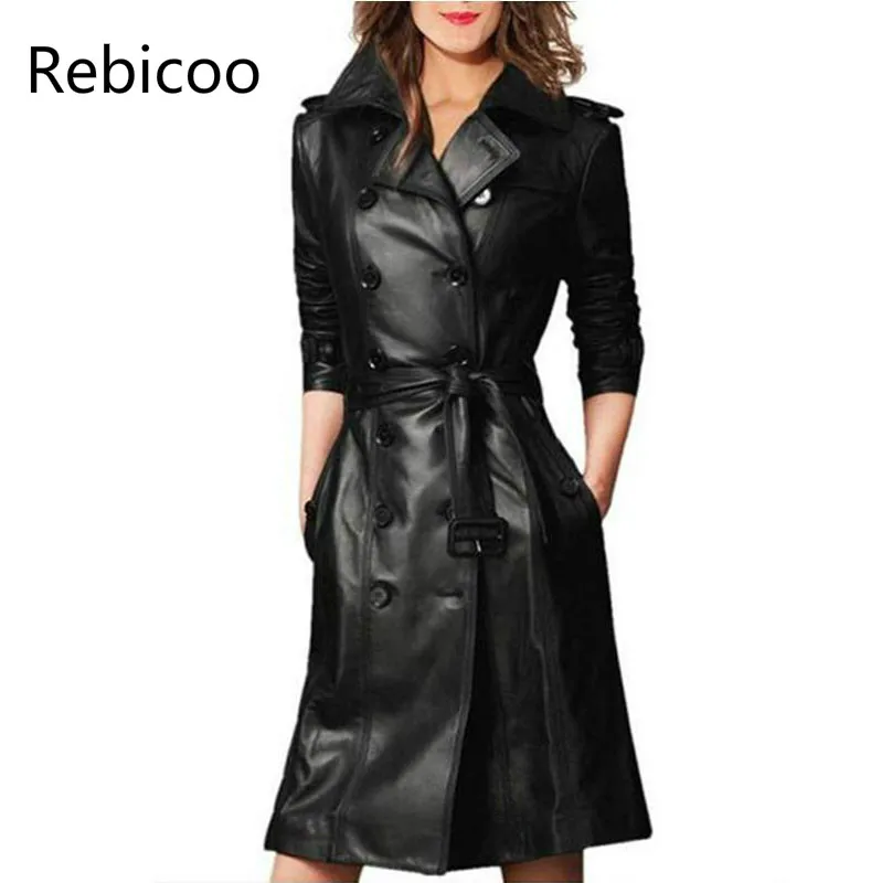 Women Pu Leather Trench Coat Female Overcoat Spring Autumn Long Sleeve Double-breasted Long Coat Ladies Plus Size Windbreaker
Women Pu Leather Trench Coat Female Overcoat Spring Autumn Long Sleeve Double-breasted Long Coat Ladies Plus Size Windbreaker