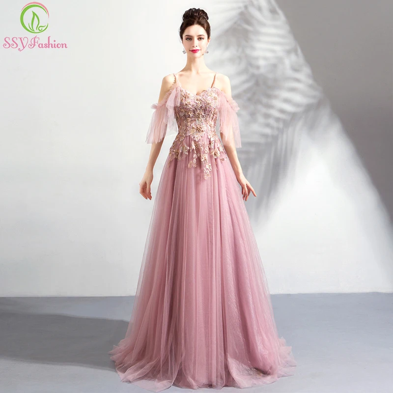 SSYFashion New Sweet Pink Lace Evening Dress Sexy V-neck Strap Floor-length Appliques Beading Prom Gown Luxury Formal Dresses
SSYFashion New Sweet Pink Lace Evening Dress Sexy V-neck Strap Floor-length Appliques Beading Prom Gown Luxury Formal Dresses