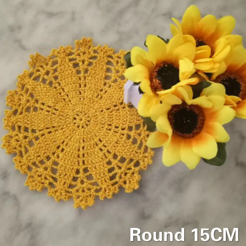 15CM Round Exquisite Handmade Crochet Dining Christmas Doily Lace Cotton Placemat Mug Coffee Coaster Mat Set Wedding Party Decor
15CM Round Exquisite Handmade Crochet Dining Christmas Doily Lace Cotton Placemat Mug Coffee Coaster Mat Set Wedding Party Decor