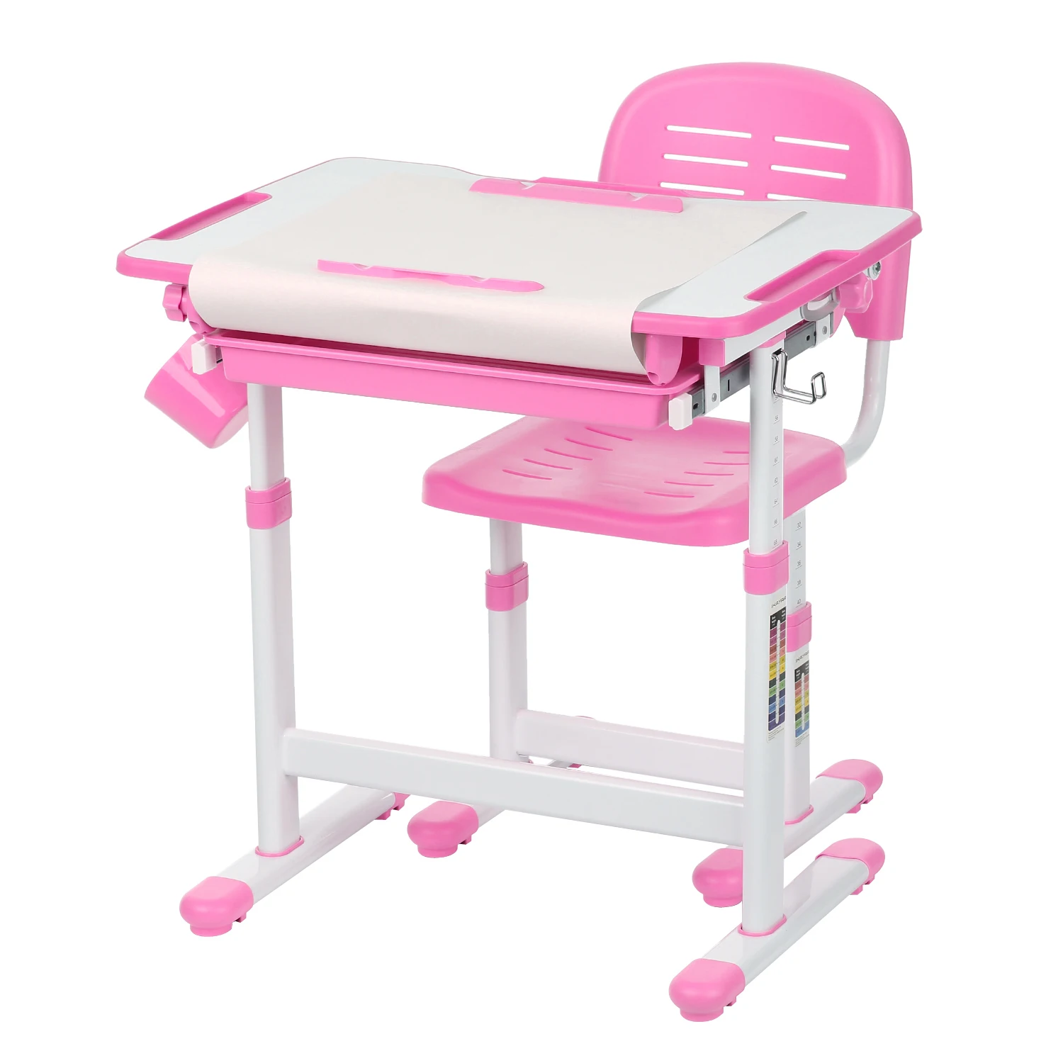 iKayaa Height Adjustable Kid's Study Desk Chair Set Paper Roll Holder 0-40 Tiltable Children Activity Art Table Set Metal Frame
iKayaa Height Adjustable Kid's Study Desk Chair Set Paper Roll Holder 0-40 Tiltable Children Activity Art Table Set Metal Frame