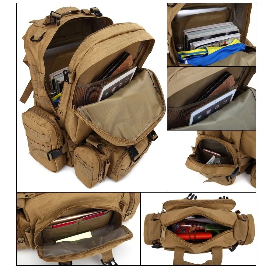 600D Oxford 55L Tactical Molle Backpack Camouflage Military Army Bag Archery Hunting Fishing Backpacks Outdoor Camping Rucksack
600D Oxford 55L Tactical Molle Backpack Camouflage Military Army Bag Archery Hunting Fishing Backpacks Outdoor Camping Rucksack