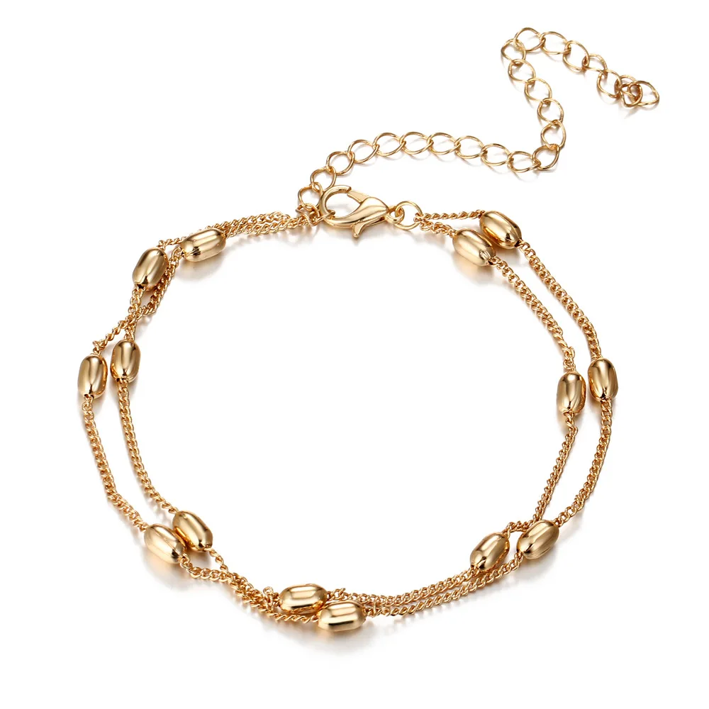 Fashion Anklet Bracelet for Women Foot Chain Jewelry Simple Summer Beach Double Layer Gold Adjustable Beads Anklets
Fashion Anklet Bracelet for Women Foot Chain Jewelry Simple Summer Beach Double Layer Gold Adjustable Beads Anklets