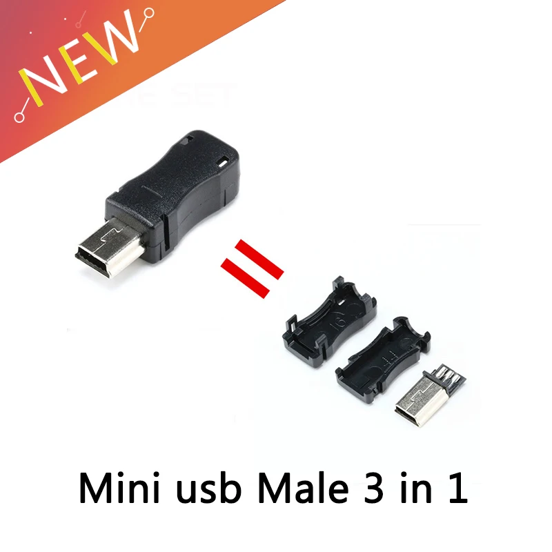 10Sets Mini USB Male Connector (3 IN 1 )Male Mini USB Jack 2.0 5PIN Plug Socket With Plastic Cover For Kinds of DIY
10Sets Mini USB Male Connector (3 IN 1 )Male Mini USB Jack 2.0 5PIN Plug Socket With Plastic Cover For Kinds of DIY